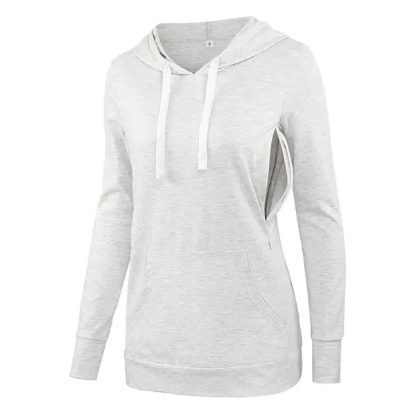 Autumn And Winter Maternity Clothes Nursing Hooded Pocket Sweater Tops Only $51.05 - Lukalula.com 