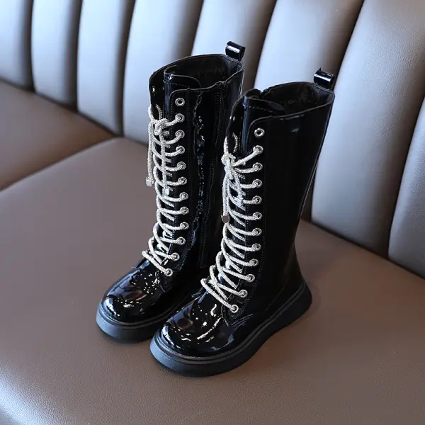 Girls Lace Up High Boots Only $69.72 - Lukalula.com 