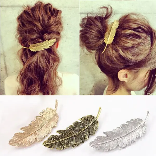 Hair Accessories Alloy Hairpin Tree Leaf Side Clip Spring Clip - Lukalula.com 