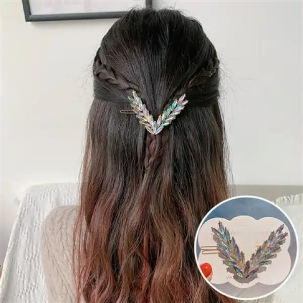 Elegant Headwear Imitation Crystal Frog Buckle V-shaped Side Clip - Lukalula.com 