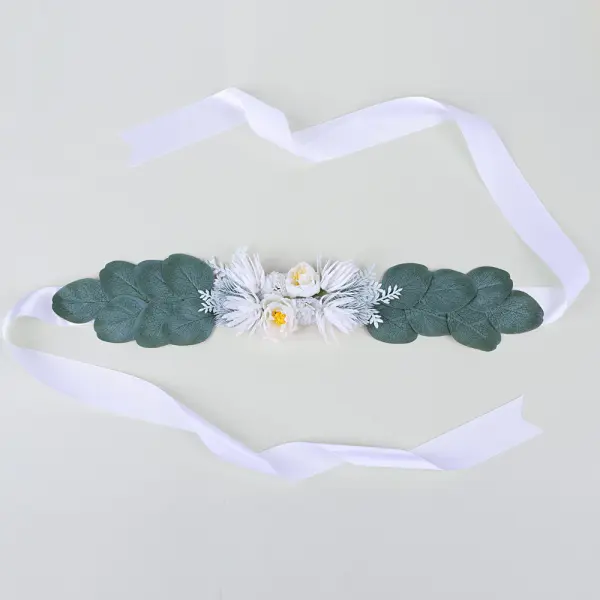 Maternity Flower Rhinestone Bud Silk Satin Belt Only $23.52 - Lukalula.com 
