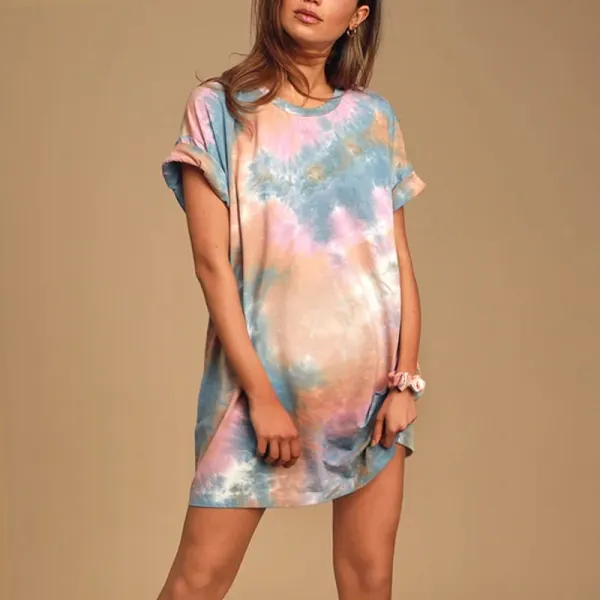 Maternity Tie-Dye Shirt Dress - Lukalula.com 