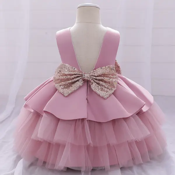 Cute Round Neck Sleeveless Back Gold Short Princess Dress Only $59.95 - Lukalula.com 