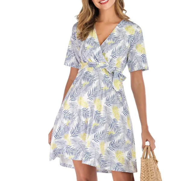 Maternity Print Tie Loose Oversized Dress Only $36.42 - Lukalula.com 