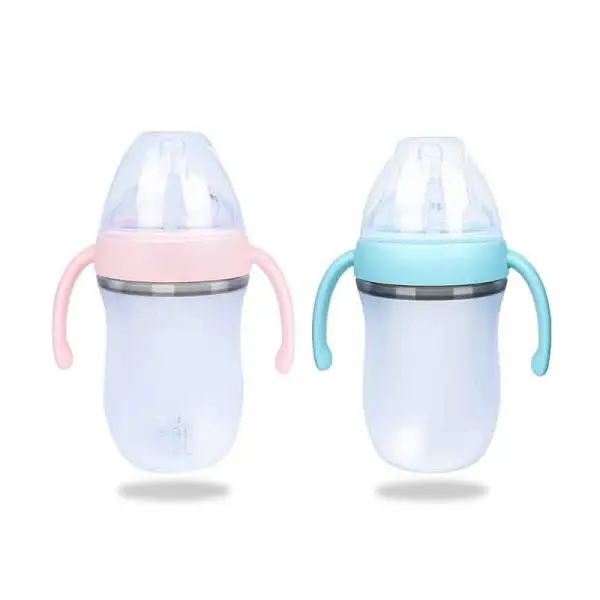 Baby Wide Mouth Silicone Handle 220ML Bottle Only $53.59 - Lukalula.com 