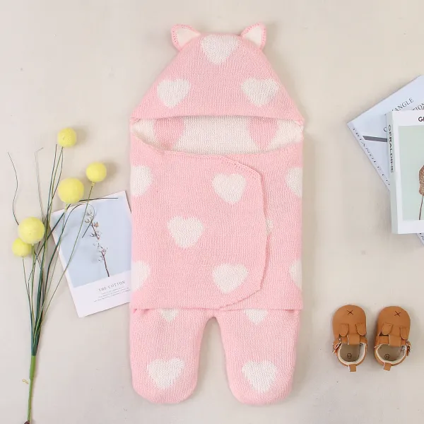 Newborn Solid Color Love Sleeping Bag Blanket Wrapped Sleeping Bag Only $30.65 - Lukalula.com 