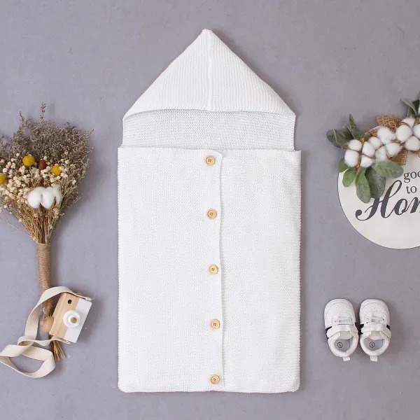 Newborn Baby Knitted Wrap Swaddle Blanket Hooded Sleeping Bag Envelope Sleep - Lukalula.com 