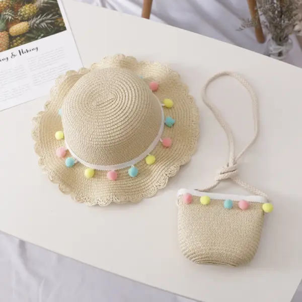 Sweet Colorful Ball Hat And Bag Set - Lukalula.com 