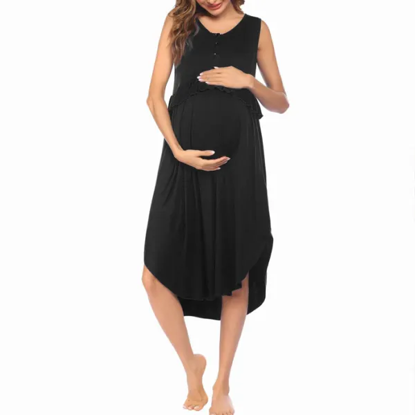 Maternity Nightdress Cotton Modal Casual Comfort Irregular Dress Only $52.91 - Lukalula.com 