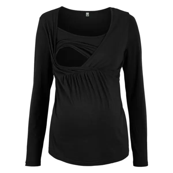 Maternity Long Sleeve Nursing T-shirts - Lukalula.com 