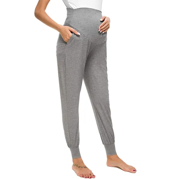 Maternity Knitted Solid Color Leggings Yoga Pants - Lukalula.com 