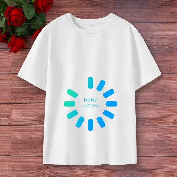 Maternity Cotton Stain Resistant Letter Print Short Sleeve T-shirt - Popopieshop.com 
