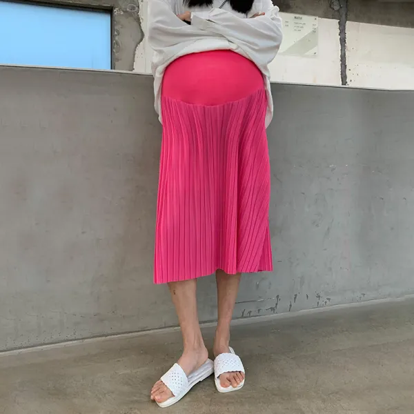 Maternity Fashion High Waist Belly Lift Skirt Pleated Chiffon Skirt - Lukalula.com 