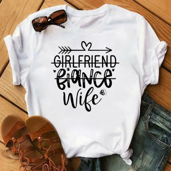 Woman Cotton Stain Resistant Letter Print Short Sleeve T-shirt - Popopieshop.com 