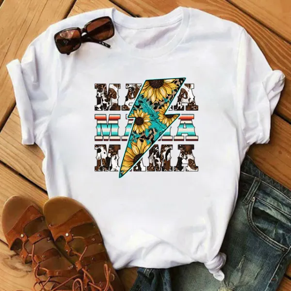 Woman Cotton Stain Resistant Letter Print Short Sleeve T-shirt - Popopieshop.com 