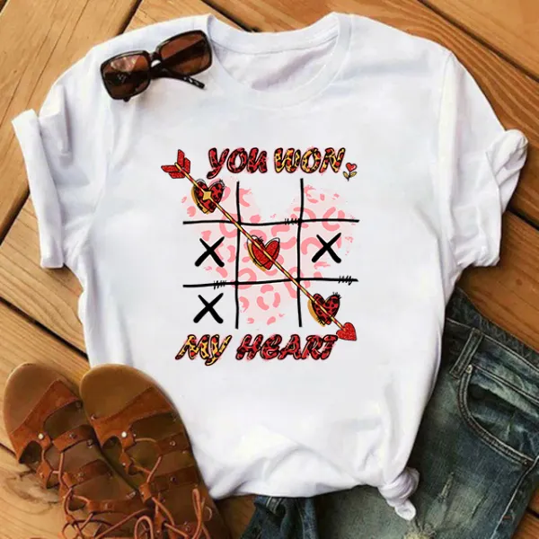 Woman Cotton Stain Resistant Letter Print Short Sleeve T-shirt - Popopieshop.com 