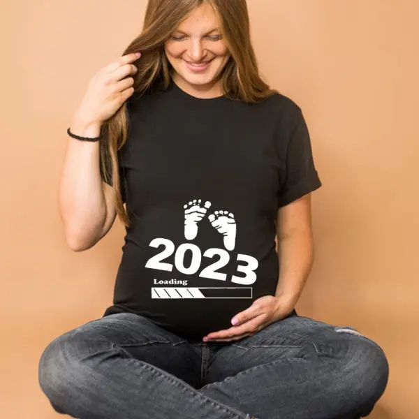Maternity Baby Loading 2023 Short Sleeve Shirts - Lukalula.com 