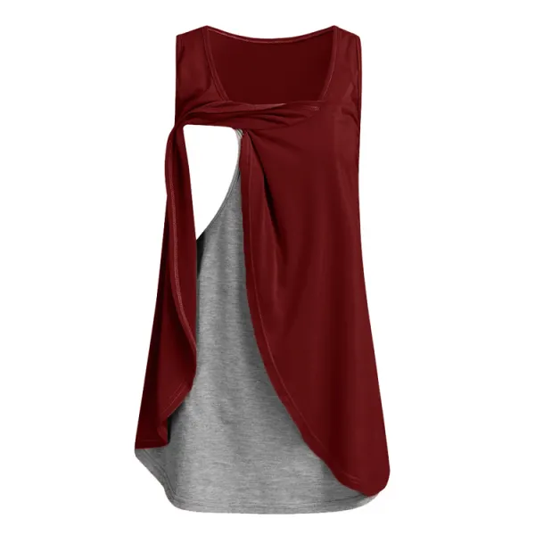 Maternity Sleeveless Backless Nursing Tank Tops - Lukalula.com 