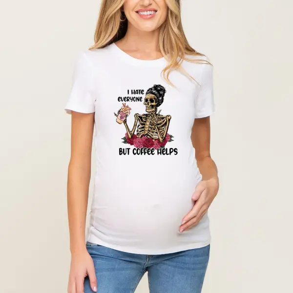 Women Cotton Stain Resistant Cartoon Print Short Sleeve Tee - Lukalula.com 