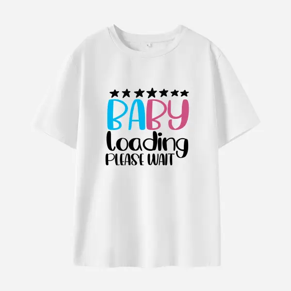 Maternity Cotton Stain Resistant Letter Print Short Sleeve T-Shirt Only $23.79 - Lukalula.com 