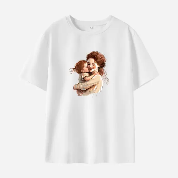 Women Cotton Stain Resistant Cartoon Print Short Sleeve T-shirt - Popopieshop.com 