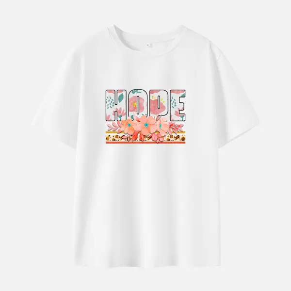 Women Cotton Stain Resistant Letter Print Short Sleeve Tee - Popopieshop.com 