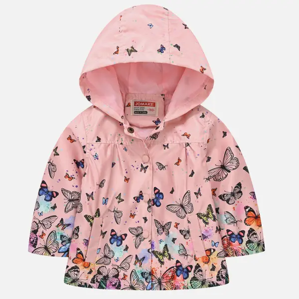 【18M-8Y】Girls Butterfly Print Hooded Jacket - Lukalula.com 