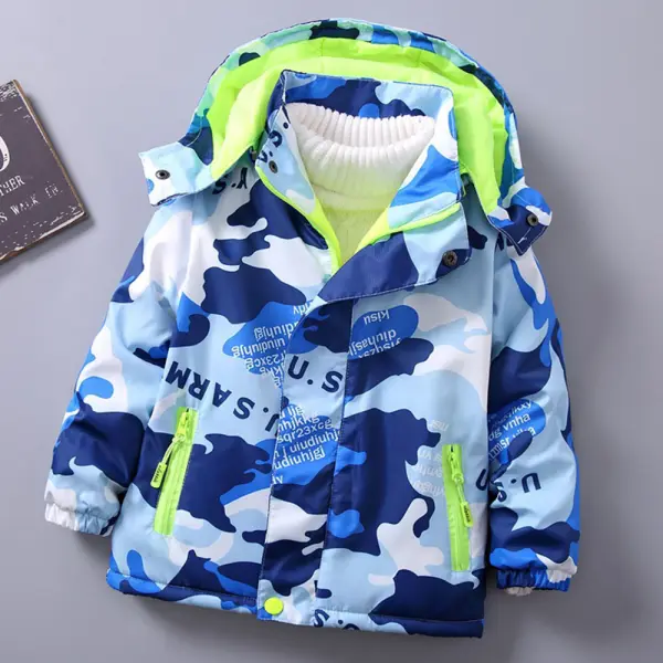 【2Y-6Y】Boys' Camouflage Hooded Jacket (Sweater Not Included) - Lukalula.com 