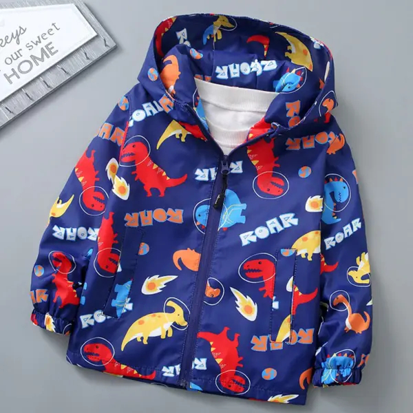 【2Y-6Y】Boys' Dinosaur Print Hooded Jacket (T-Shirt Not Included) - Lukalula.com 