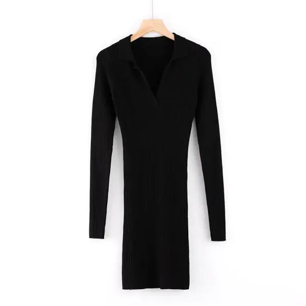 Maternity Ribbed Collared Long Sleeve Knit Cover Hip Dress Only $60.78 - Lukalula.com 