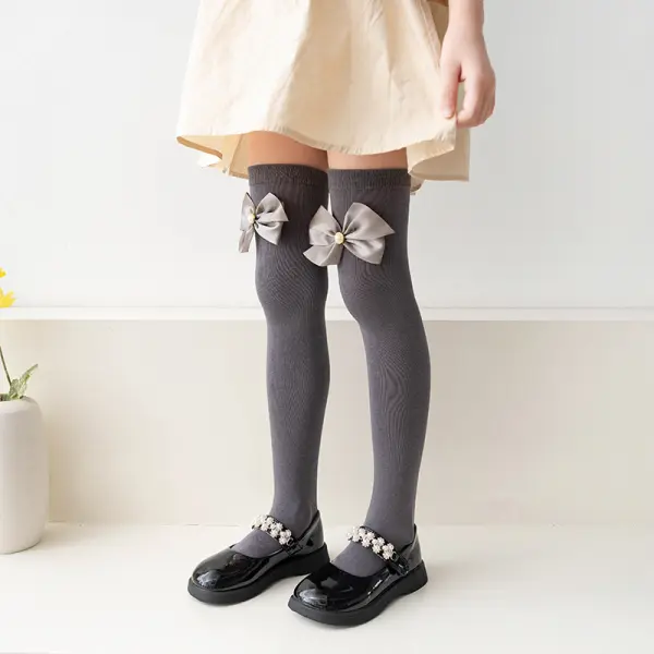 Girls Fashionable Bow Tall Socks - Lukalula.com 