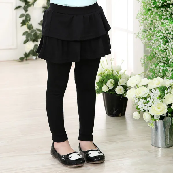 【2Y-11Y】Girls Multicolor Ruffle Leggings - Lukalula.com 