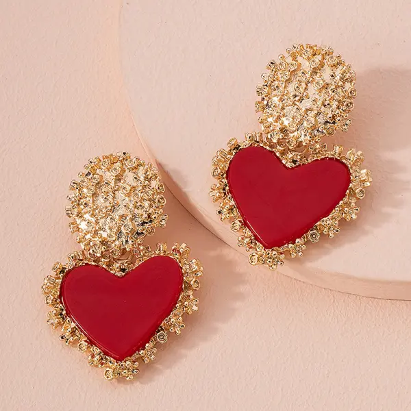 Woman Fashion Resin Heart Shape Earrings - Lukalula.com 