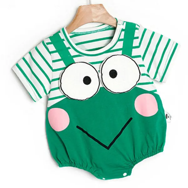 【3M-24M】Unisex Baby Cute Cartoon Printed Fake Two Piece Romper Only $13.71 - Lukalula.com 