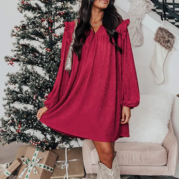 Maternity Loose Red Long Sleeve Dress Only $84.38 - Lukalula.com 