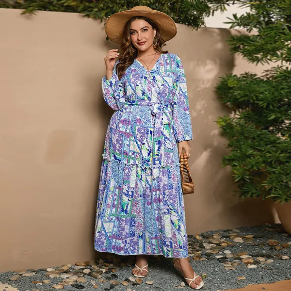 Maternity Floral Printed Loose Soft Dresses Plus Size Women's Dress - Lukalula.com 