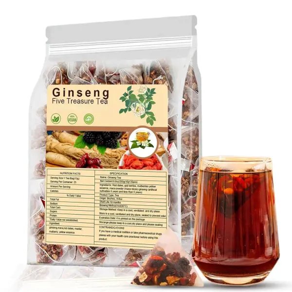 Ginseng Five Treasure Tea - Kidney Tea Wubao Tea - Lukalula.com 