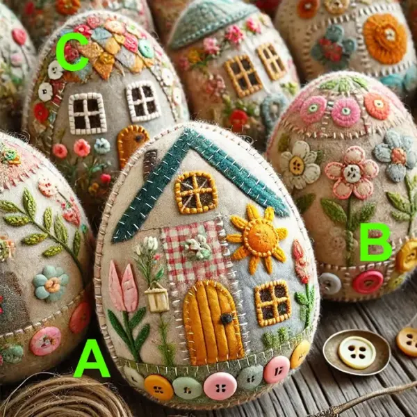 Patchwork Felt Egg House DIY Kit - Lukalula.com 