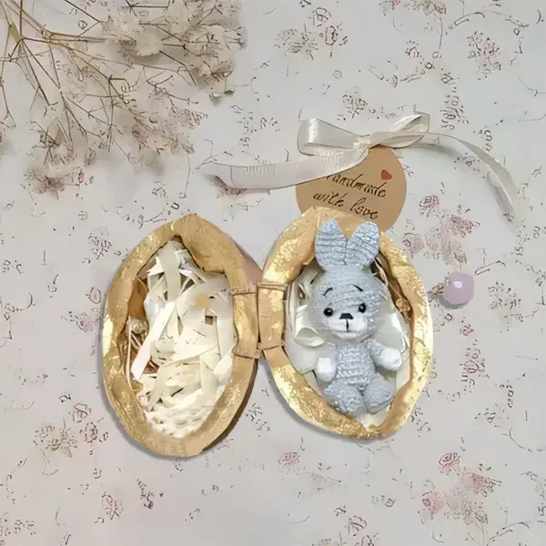 🐰🧸Handmade Crochet Animal In Walnut Shell - Lukalula.com 