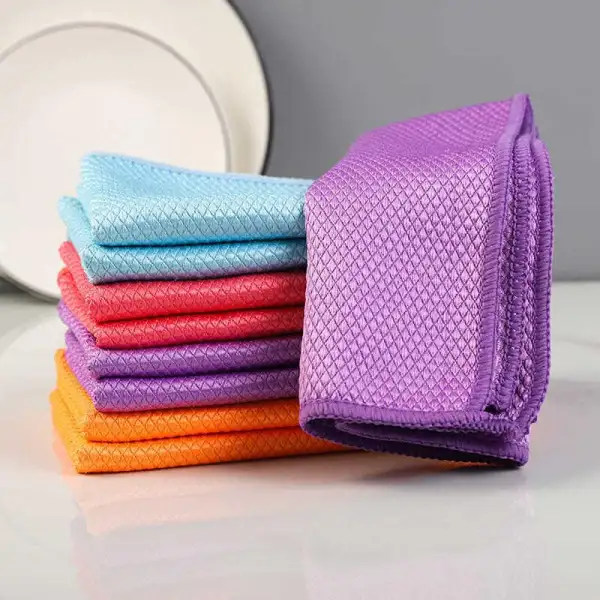 Fish Scale Microfiber Polishing Cleaning Cloth 5 Pcs - Lukalula.com 