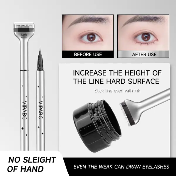 Makeup Magic Eye Liner Gel Pen Waterproof Long Lasting 2 In 1 Lower Liquid Eyeliner Pencil Eyelashes Stamp - Lukalula.com 