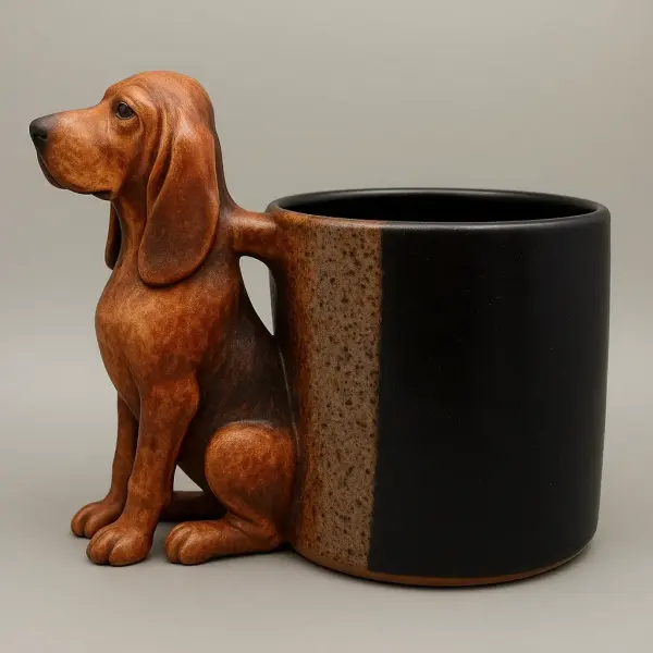 Handmade Dachshund Mug, Stainless Steel Liner, Creative Home Decorations and Gifts - Lukalula.com 