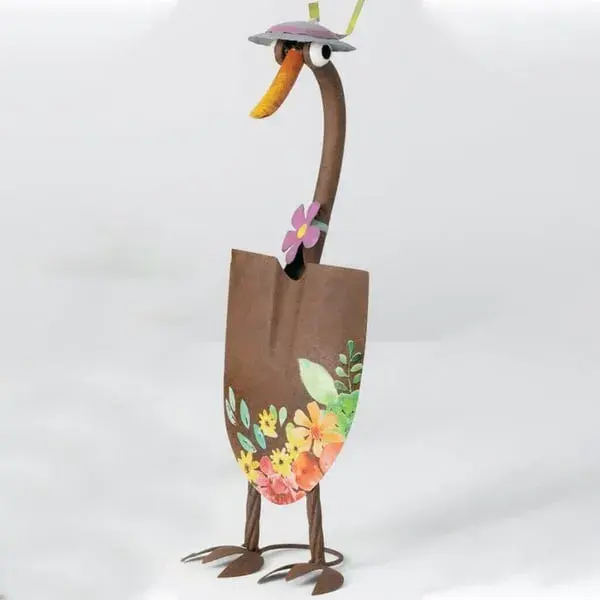 Adorable Duck Garden Art, Metal Wrought Iron Shove, Creative Home Decorations - Lukalula.com 