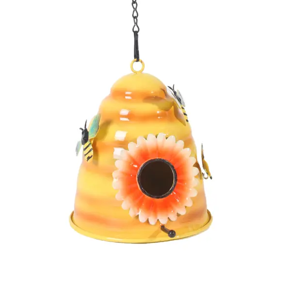 Metal Honeycomb Birdhouse With Bees And Flowers - Lukalula.com 