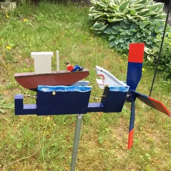 Jaws 50th Anniversary Limited Edition Whimsical Garden Windmill, Garden Ornaments, Pinewood Crafts - Lukalula.com 
