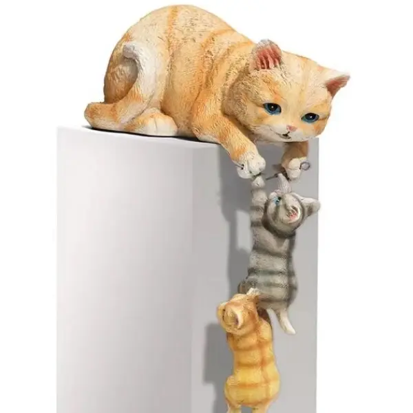 Realistic Cute Mother And Child Cat Statue, Creative Resin Kitten Sculpture Ornament - Lukalula.com 