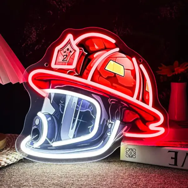 Firefighter Tribute Helmet Neon Light Ornament - Lukalula.com 