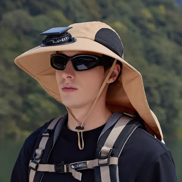 2025 New Ultralight Solar Fan Sun Hat - Lukalula.com 