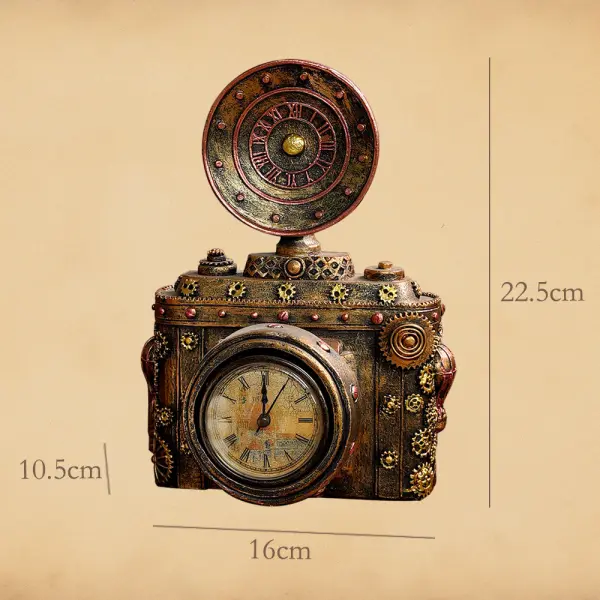 Handmade Steampunk Vintage Camera Shelf Clock - Lukalula.com 