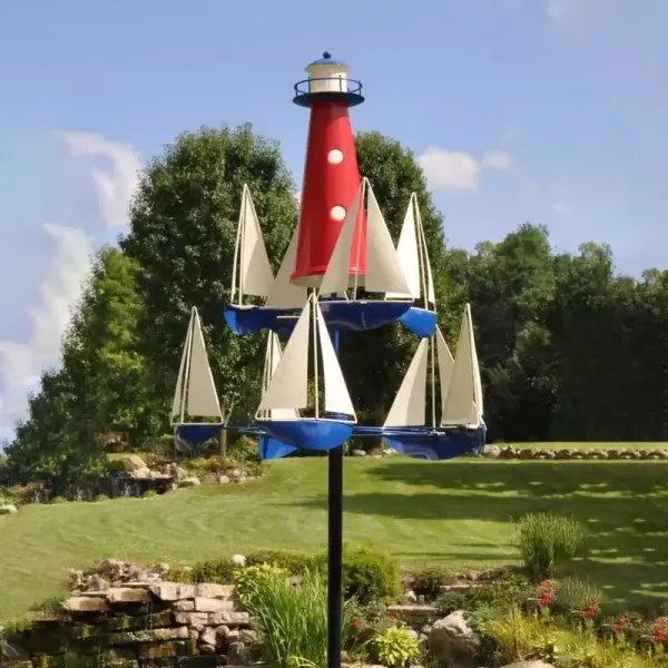 🔥Sailboat Windmill Metal Decorative Summer Lighthouse Wind Catcher Nautical Wind🔥 - Lukalula.com 